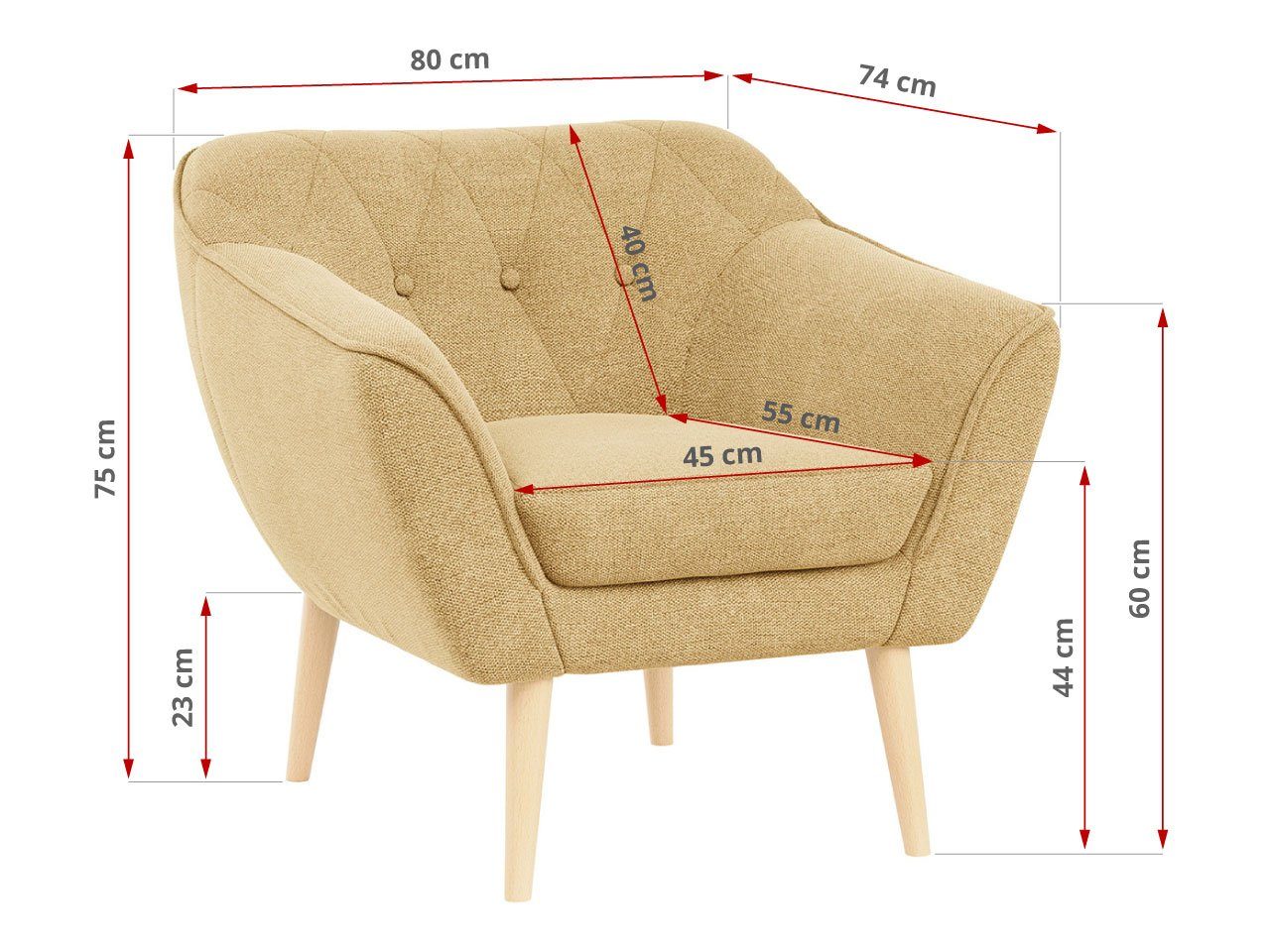 Sofa 1 Deko Moderne Sofa PIRS 3 Gelb Set, Relaxfunktion, Skandinavische Matana MKS MÖBEL mit 1,