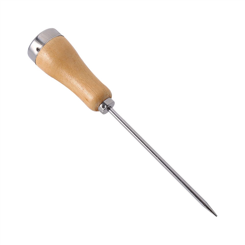 GARRYFIZH Universalschaber Eispickel aus Edelstahl mit Holzgriff, 21,5cm Eiszerkleinerer für Bar Eishacke mit Holzgriff Edelstahl