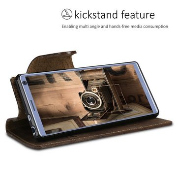 kalibri Handyhülle Hülle für Sony Xperia 10, Leder Handyhülle Handy Case Cover - Schutzhülle Lederhülle