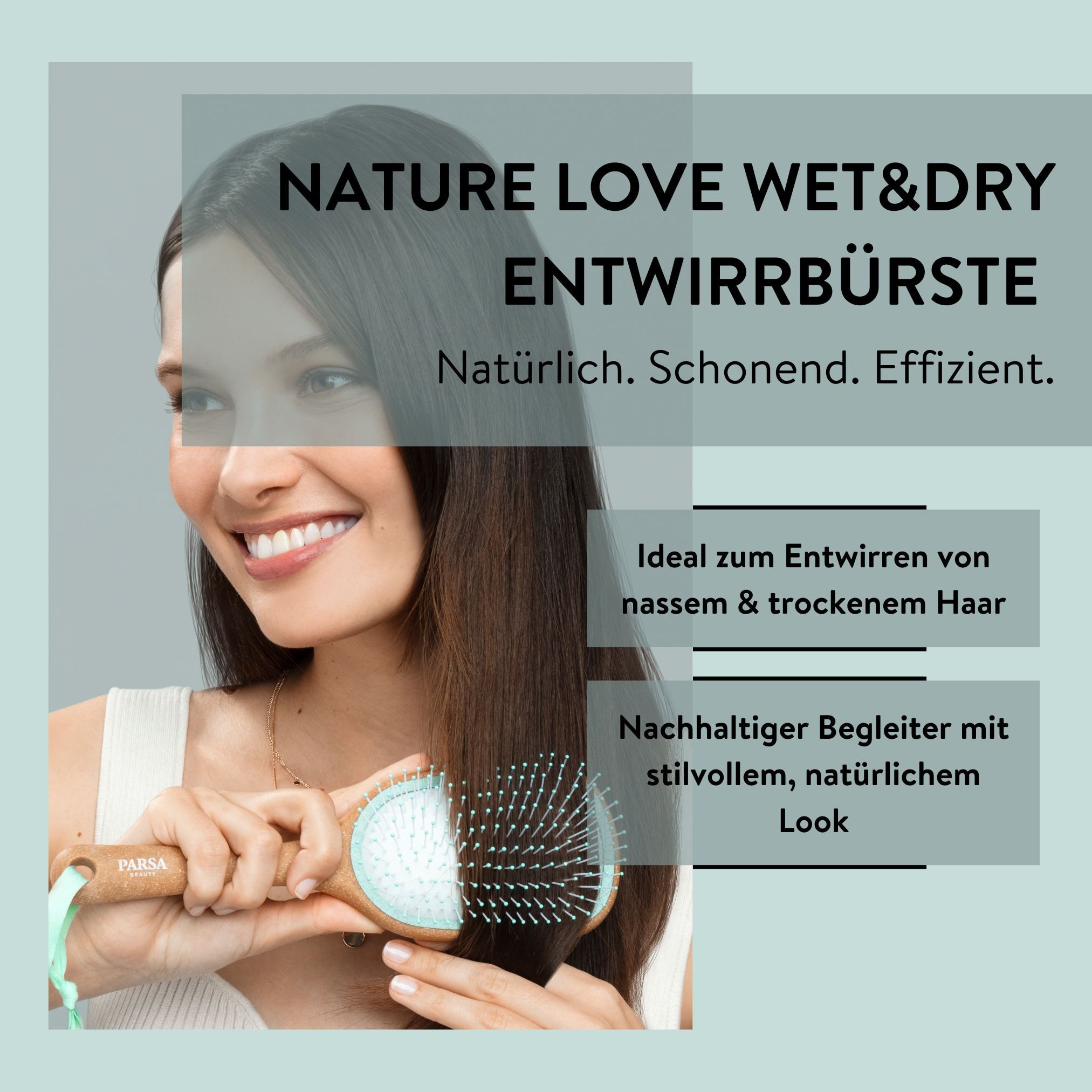 PARSA Beauty Haarbürste PARSA Beauty NATURE LOVE Entwirr-Haarbürste – Korkgriff & Borsten