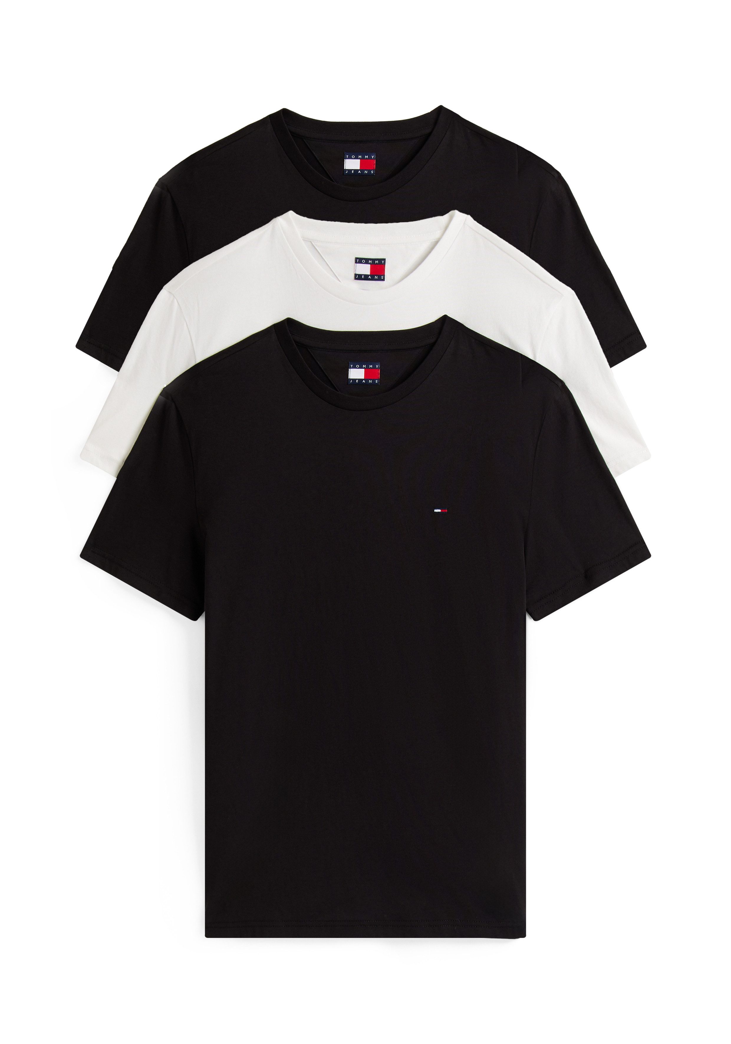 Tommy Jeans T-Shirt TJM EXTRA SLIM 3 PACK (Packung, 3-tlg) Mit Rundhalsausschnitt