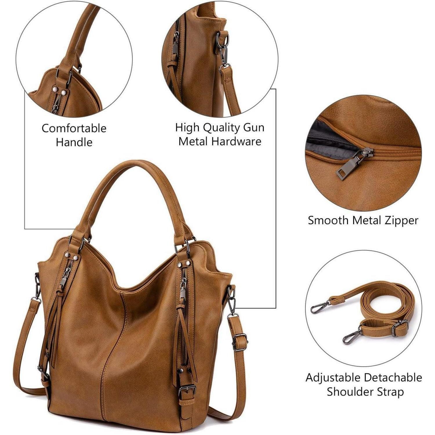 LuxusKollektion Handtasche Damen Handtasche Set Kunstleder Shopper Schultertasche Hobo Geldbörse – Bild 3 von 5
