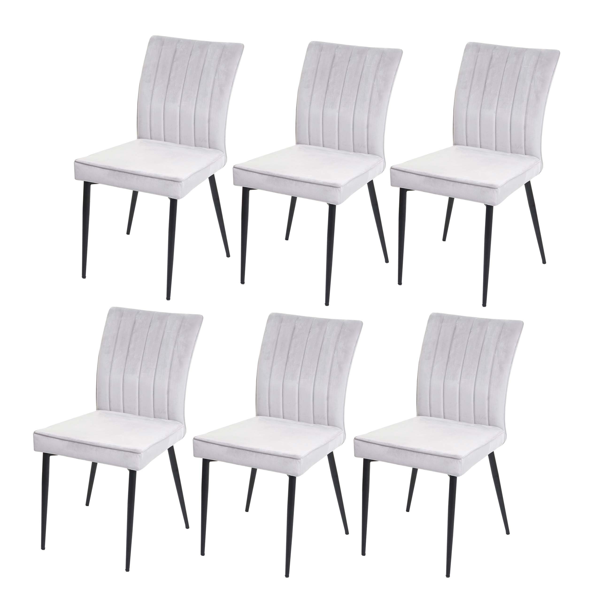 MCW Esszimmerstuhl MCW-K16-6 (Set, 6 St), Bequeme Formgebung, Max. Belastbarkeit pro Stuhl: 140 kg hellgrau | hellgrau | Stühle