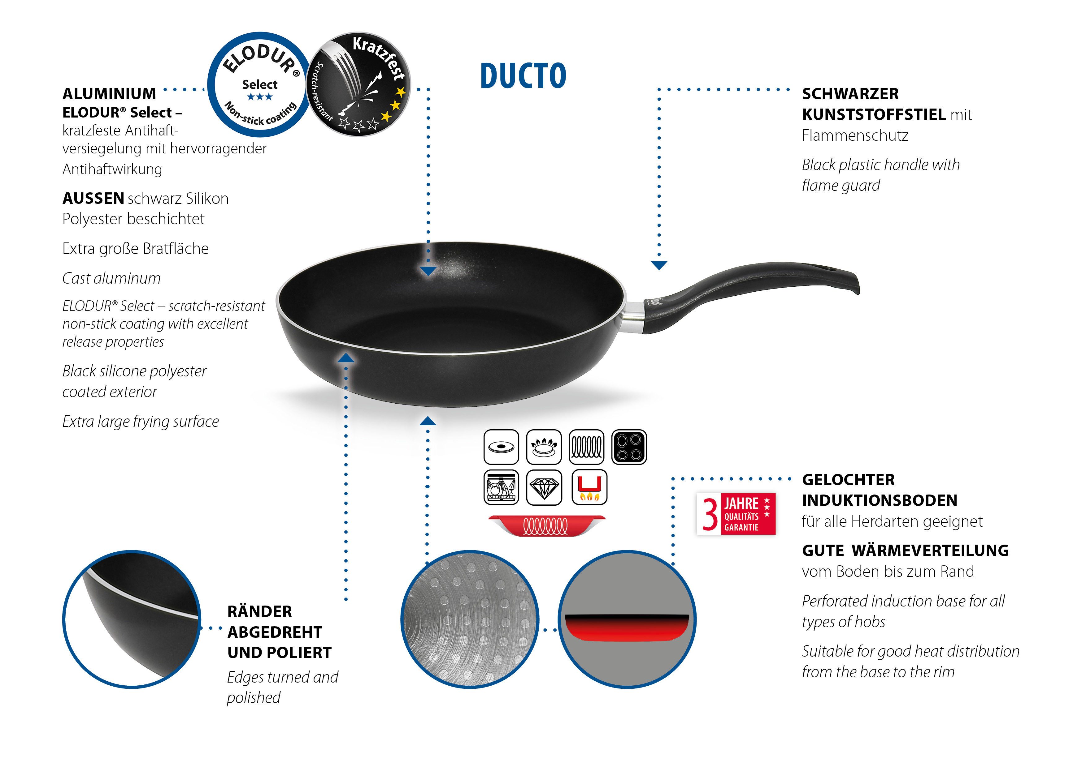 Elo Wok Ducto Wok- und Pastapfanne, Aluminium (1-tlg), Induktion – Bild 3 von 5