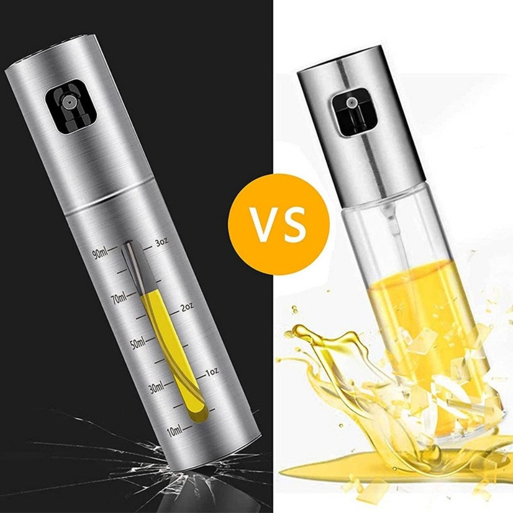 Heyork Ölspender Ölsprüher für Speiseöl Edelstahl 90ml Öl Sprühflasche für Kochen Grill