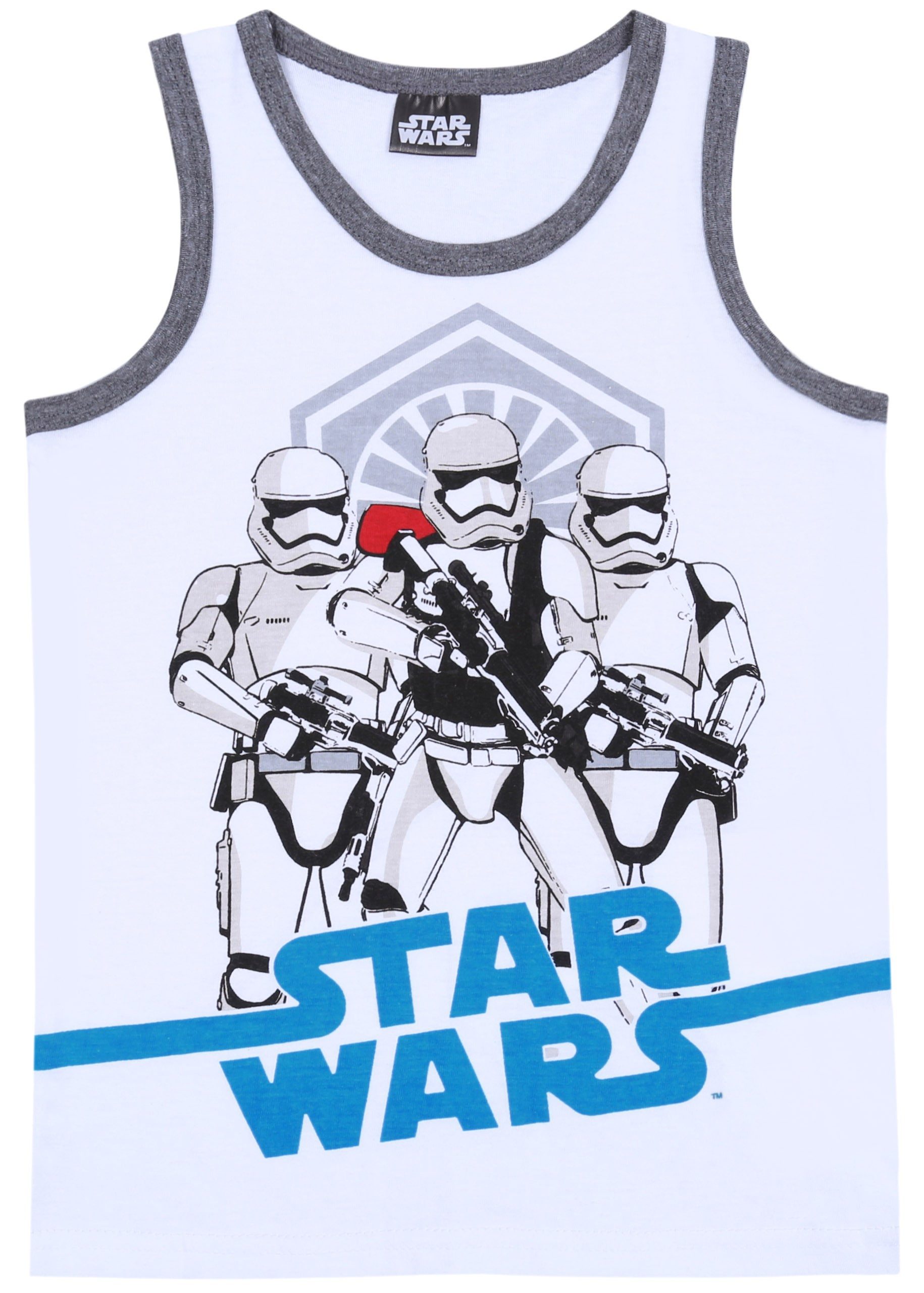 Star Wars Blusentop Weiß-graues Unterwäsche-Set für Jungen STAR WARS 7-8 Jahre