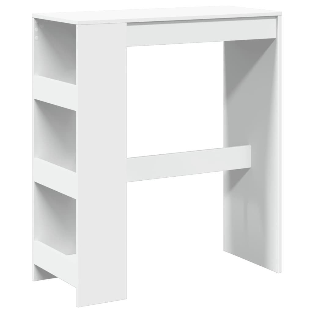 vidaXL Esstisch Bartisch mit Regal Weiß 90x40x103,5 cm Holzwerkstoff (1-St)