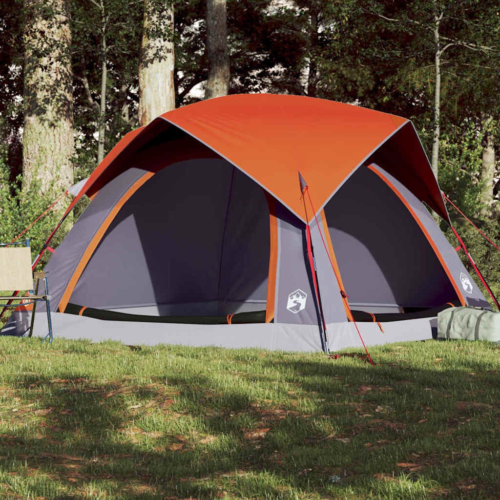 Faltzelt Campingzelt Kabine 218x218x135 cm Grau-Orange