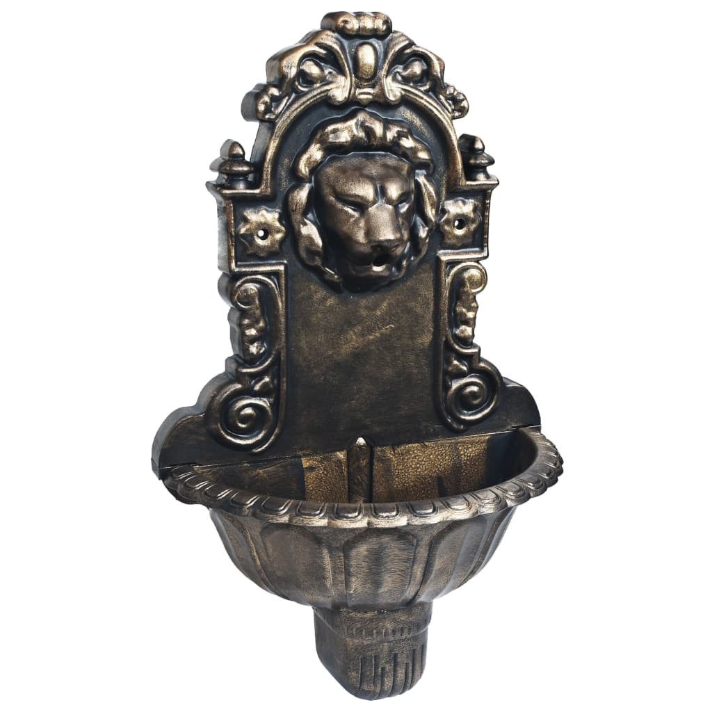 vidaXL Wasserfall Wandbrunnen Löwenkopf Design Bronze