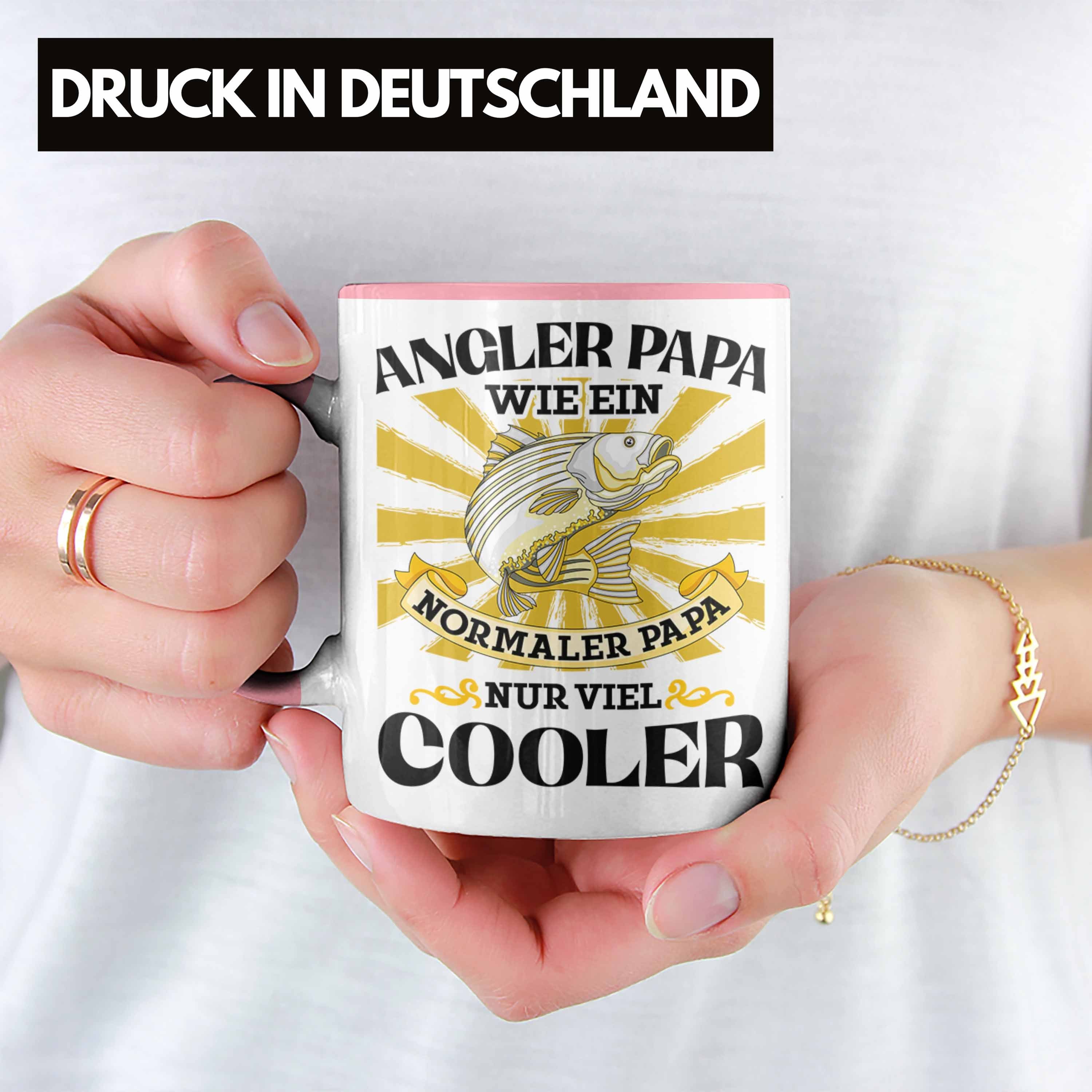 für Geschenkidee Tasse von Trendation Angler - Geschenk Papa Trendation Sohn Angler-Vater Vatertag Rosa