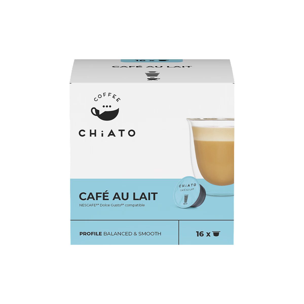 CHiATO Kaffee Kaffeekapseln kompatibel mit NESCAFÉ® Dolce Gusto® CHiATO Café au Lait