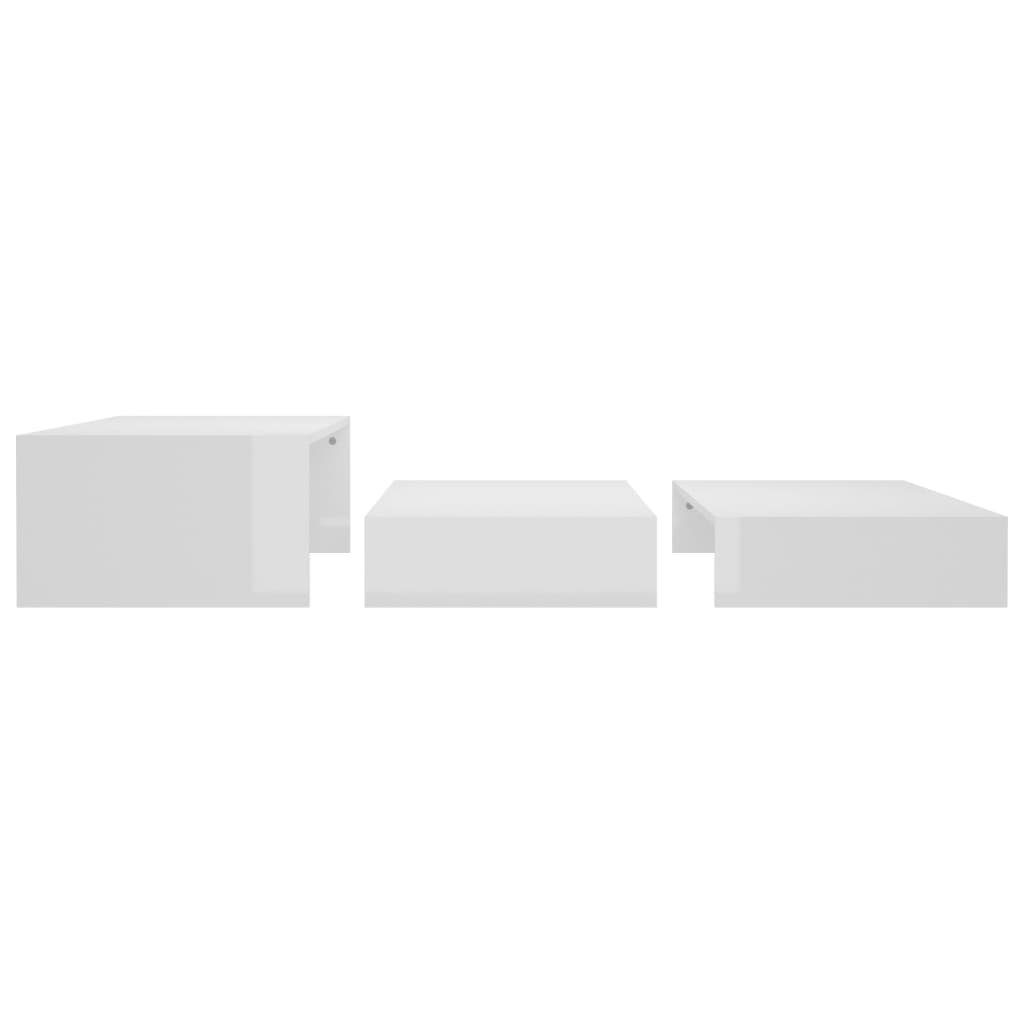 100x100x26,5 (1-St) vidaXL | Hochglanz-Weiß Satztisch-Set Hochglanz-Weiß cm Hochglanz-Weiß Couchtisch