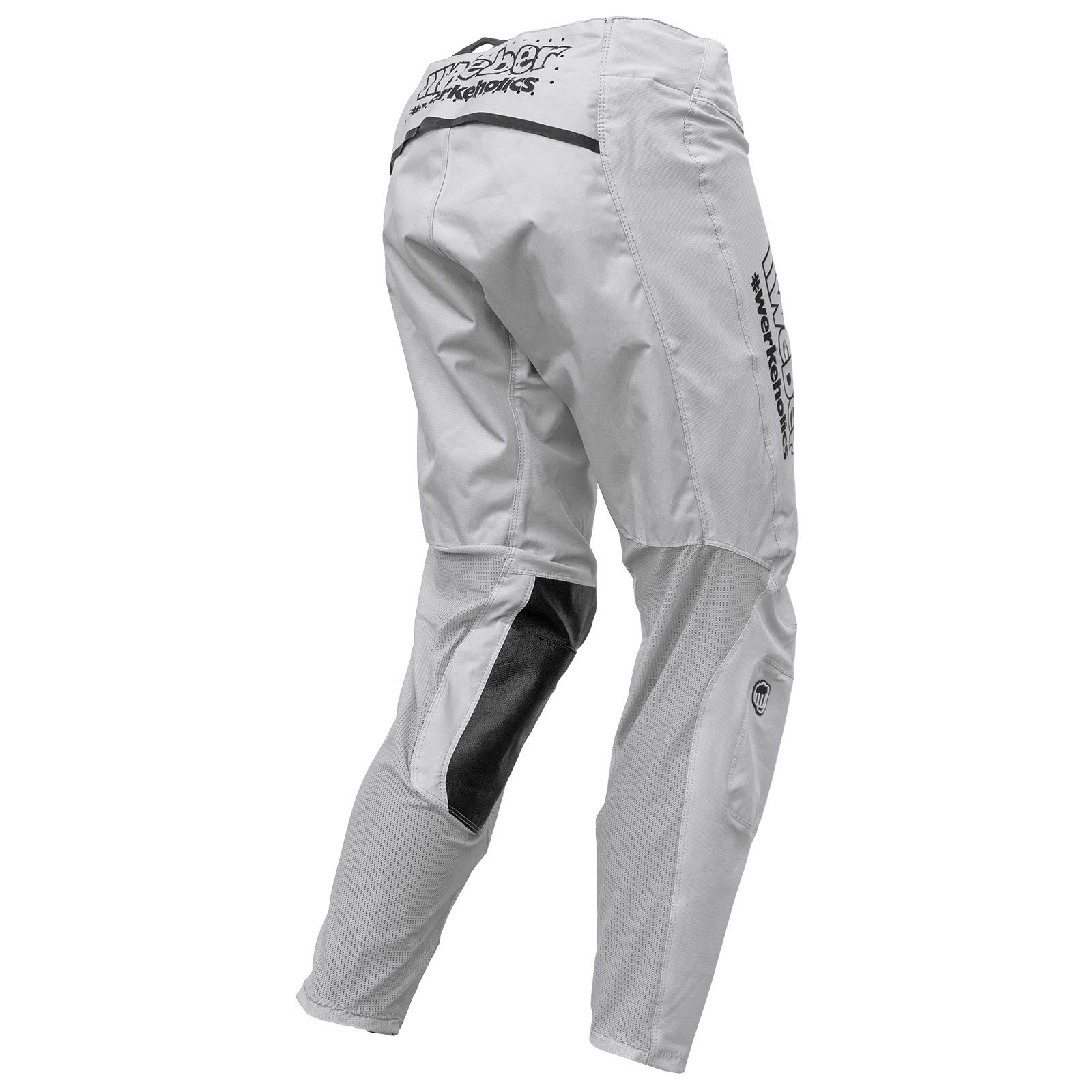 Weber GmbH Motorradhose Weber #Werkeholics Flow Hose weiß großzügige Stretch- und Belüftungszonen, Ledereinsätze im Kniebereich – Bild 4 von 4