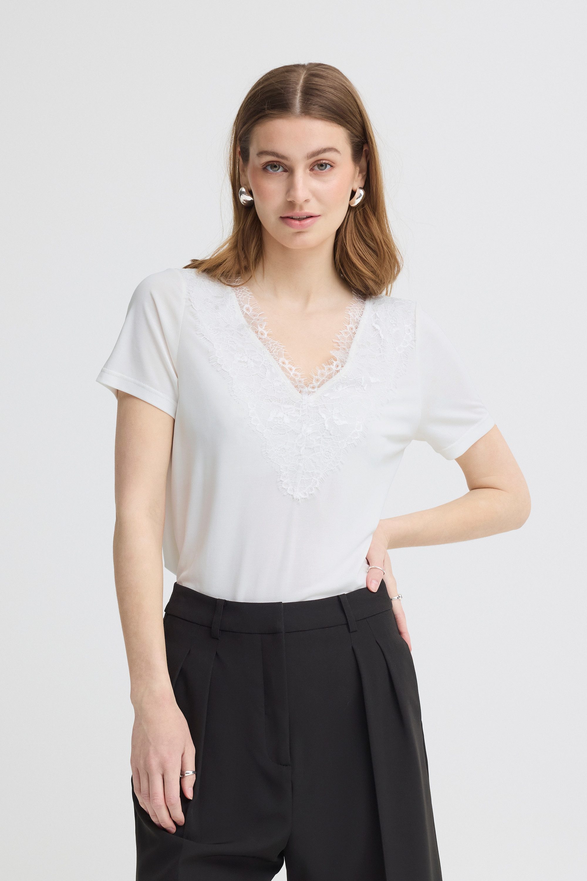 ICHI T-Shirt Kurzarm-Bluse IHLIKE