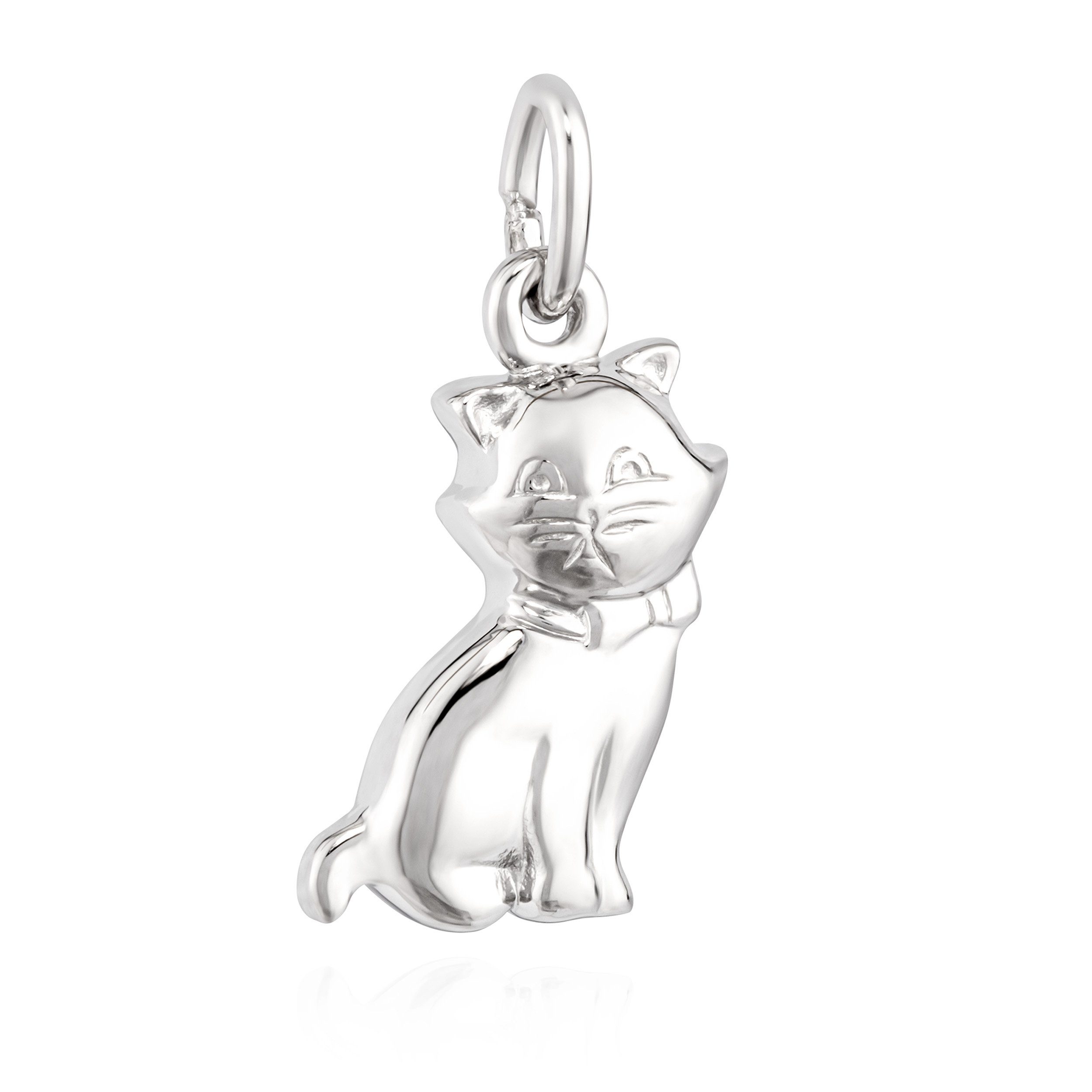 NKlaus Kettenanhänger Kettenanhänger 3D Kätzchen 925 Silber glänzende Katze 15x7,6mm anlaufg | Kettenanhänger