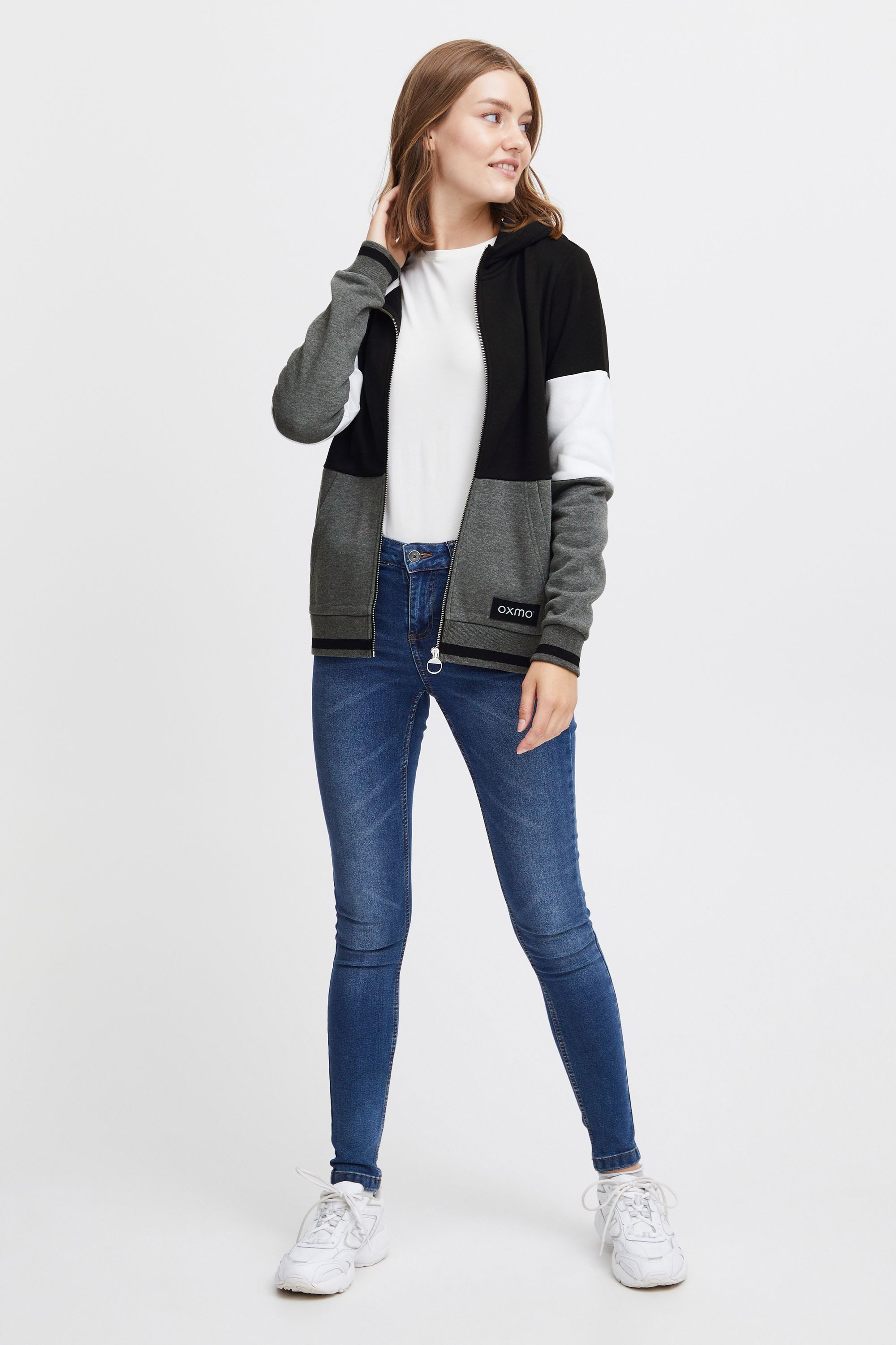 OXMO Kapuzensweatjacke OXOmanna Modischer Pullover