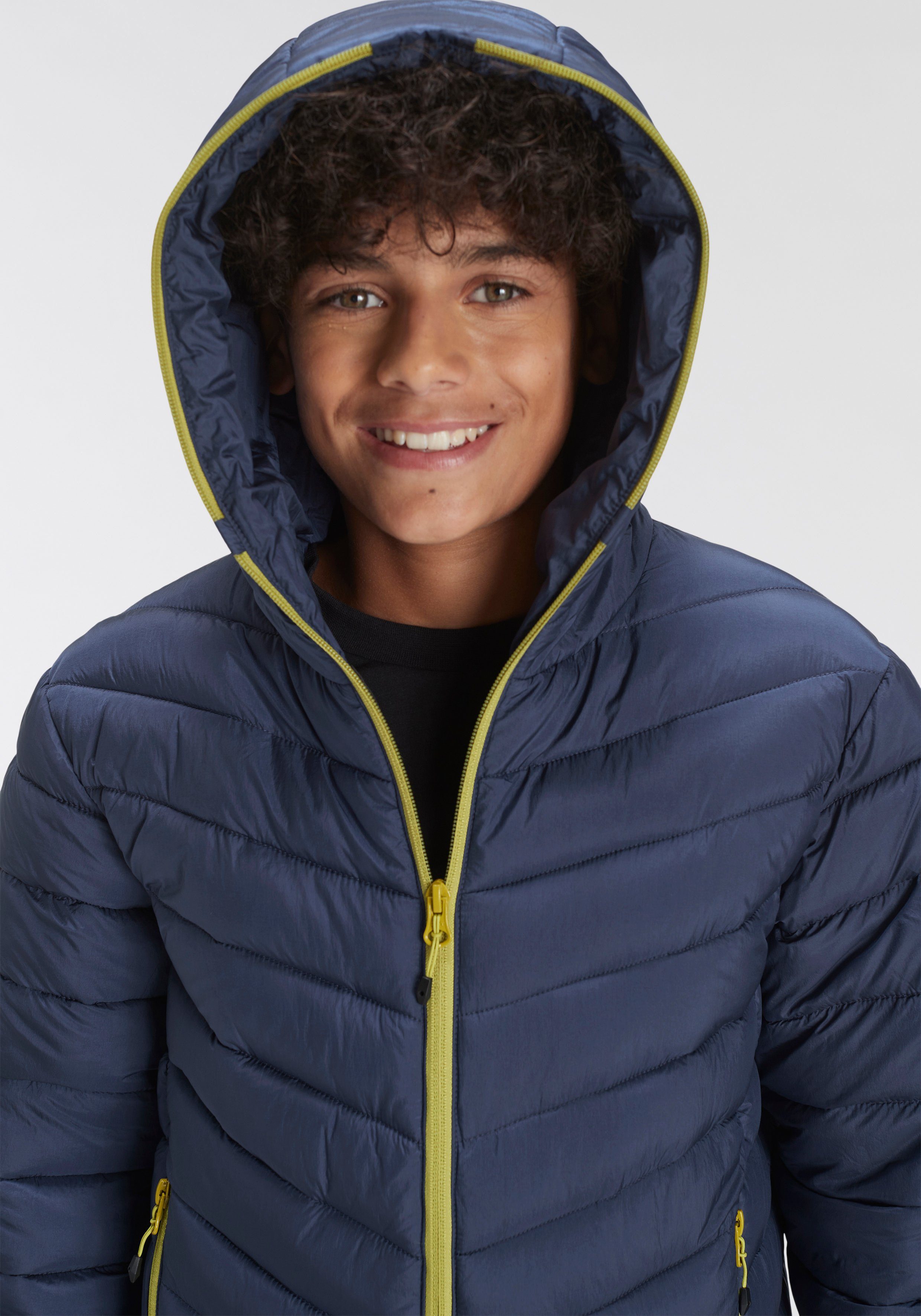 Icepeak Funktionsjacke blue dark kontrastfarbenem Kinder JR - für Oberarm mit PENIG am Logoschriftzug