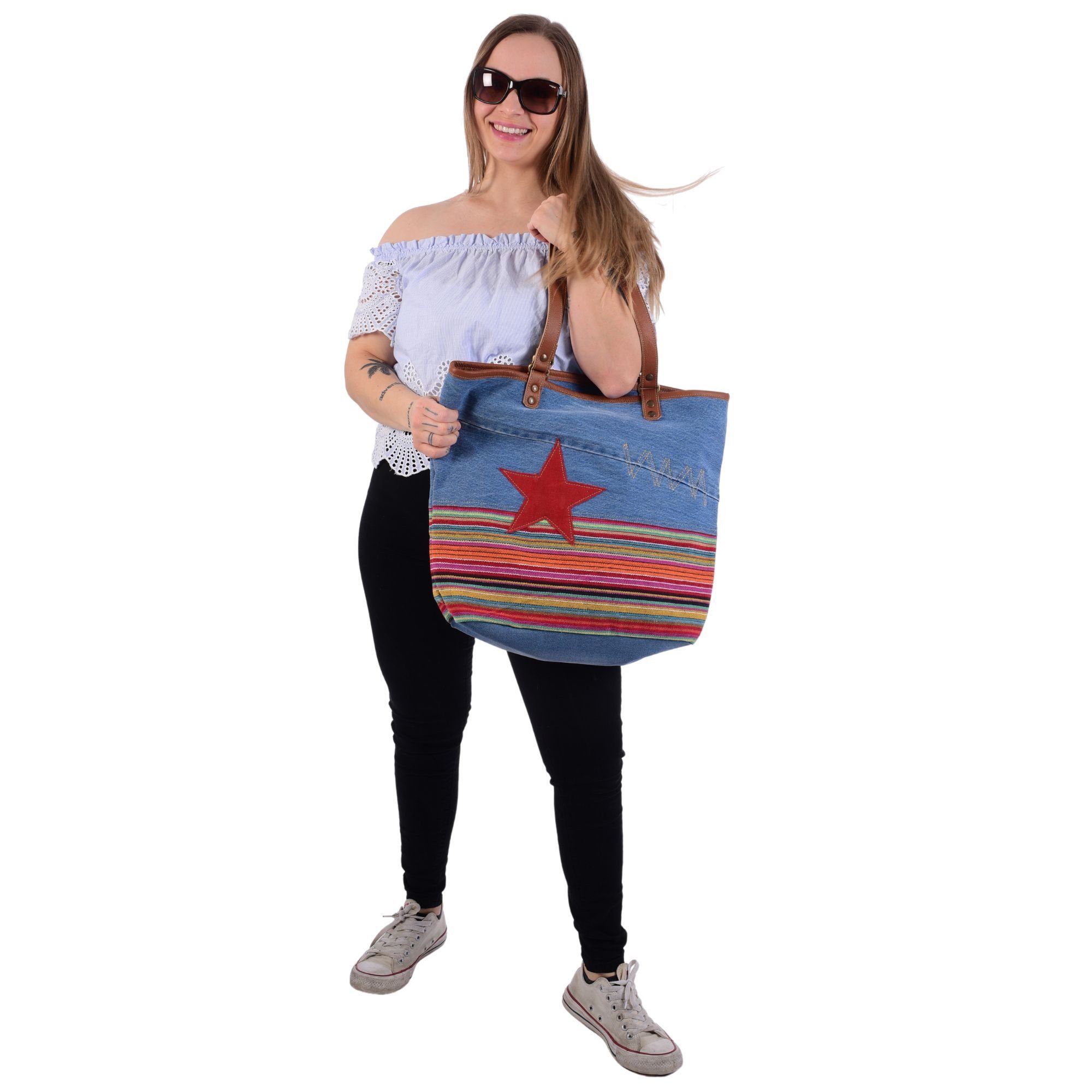 Tasche. Schultertasche, Damen Shopper Nachhaltig Jeanshose Nachhaltige recycelte Handtasche. Vintage Sunsa aus Shopper