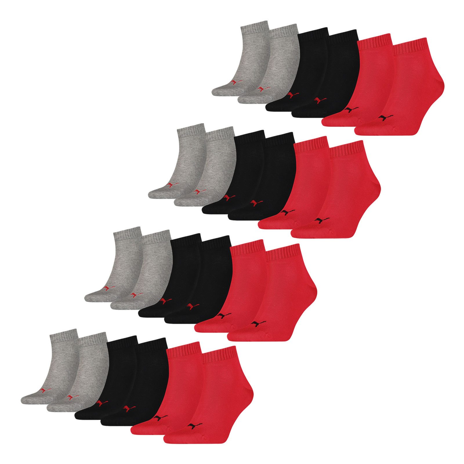 PUMA Freizeitsocken Quarter Socken (12-Paar) mit Cat-Logo und PUMA-Schriftzug