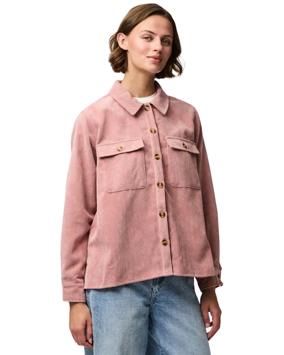 pieces Langarmhemd trendiges casual Cordhemd