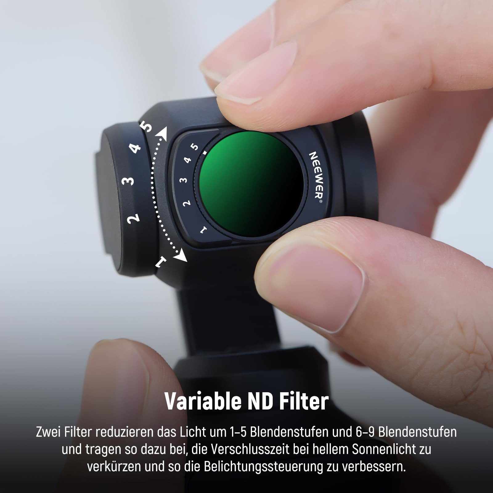 Neewer FL-P9 Magnetisches ND Filter Set für DJI Osmo Pocket 3 & Pocket 4 Foto-Filter-Sets (Flexible ausgewogene Belichtungssteuerung) – Bild 3 von 5