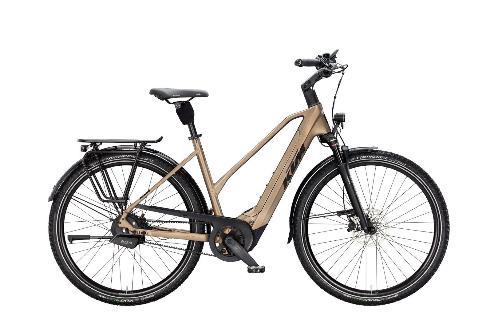 KTM E-Bike KTM Macina City 810 Belt 800 Wh Damen Trapez braun 2025, Enviolo TR-380 36H, Enviolo, Bosch Performance Line CX GEN5 smart System, 800 Wh