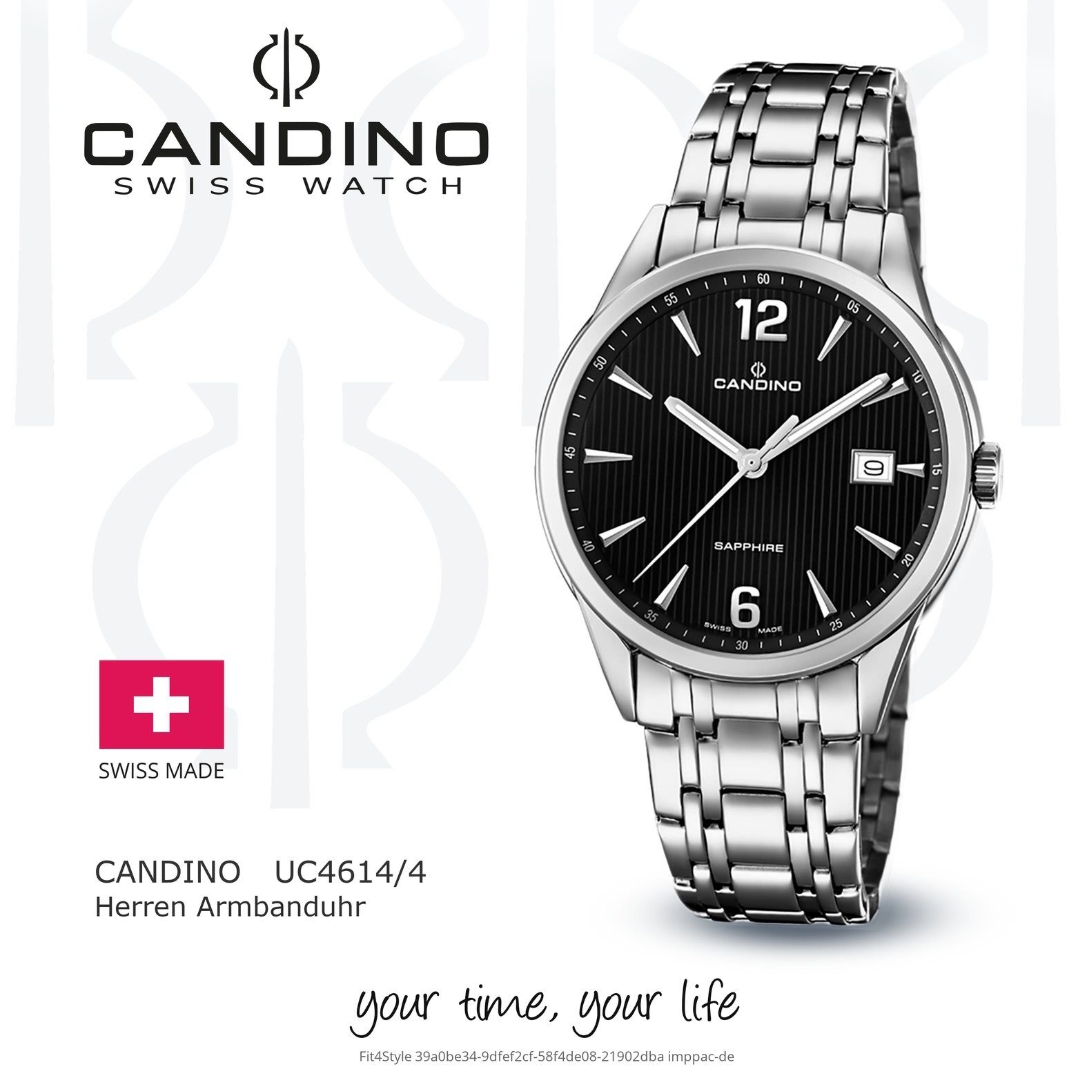 Uhr Armbanduhr C4614/4, Herren Candino Candino Edelstahlarmband Analog rund, Elegant Quarzuhr Herren silber,
