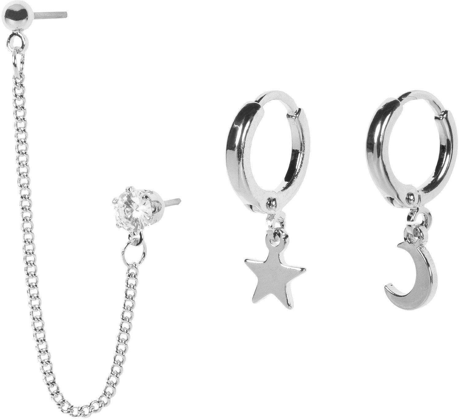 styleBREAKER Creolen-Set 4-Teiliges Hoops und Ohrstecker günstig online kaufen