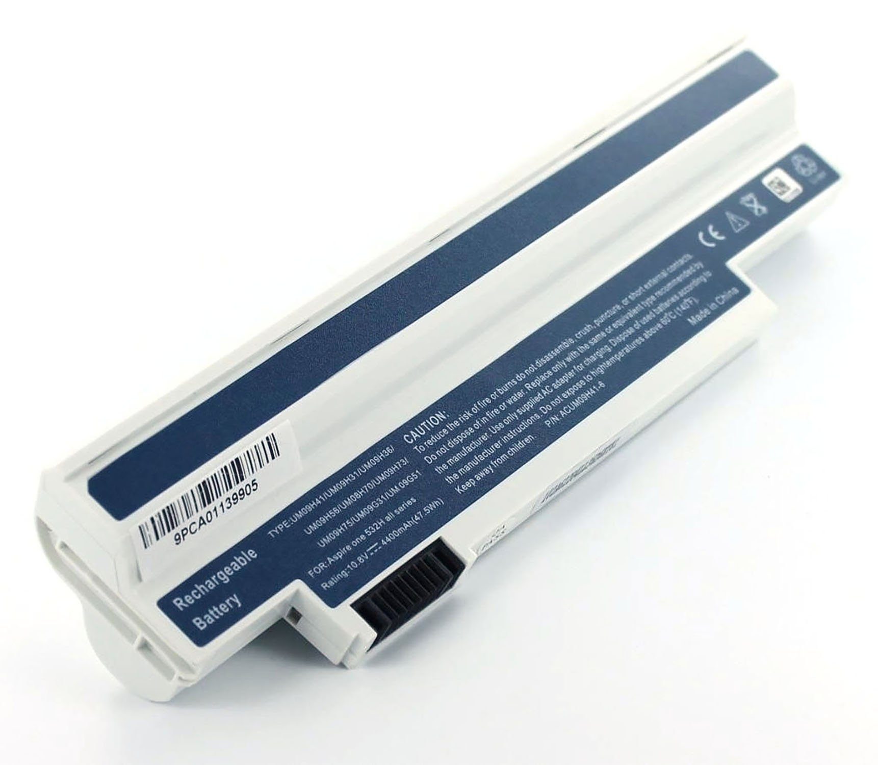 MobiloTec Akku kompatibel mit Acer UM09H36 Akku Akku 4400 mAh (1 St) Weiß