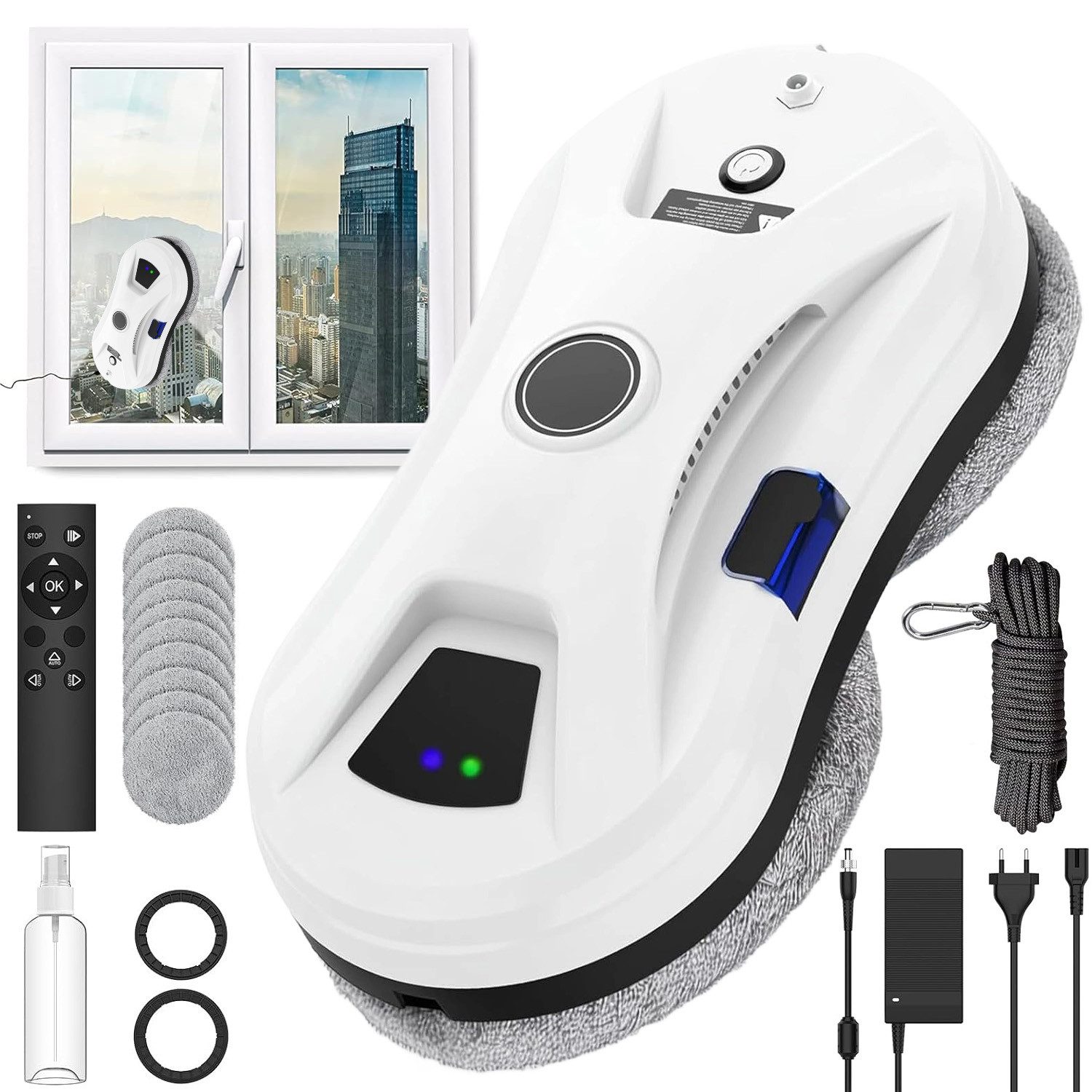 Fensterputzroboter 5600Pa Elektrischer Fensterputzer mit Automatische Wasserstrahl