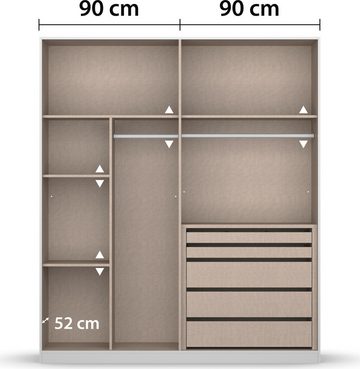 rauch Drehtürenschrank Monostar mit umfangreicher Innenausstattung