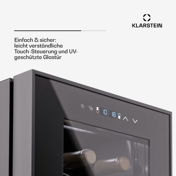 Klarstein Weinkühlschrank Shiraz 27 Duo, für 27 Standardflaschen á 0,75l,Wein Flaschenkühlschrank Weintemperierschrank Weinschrank Kühlschrank