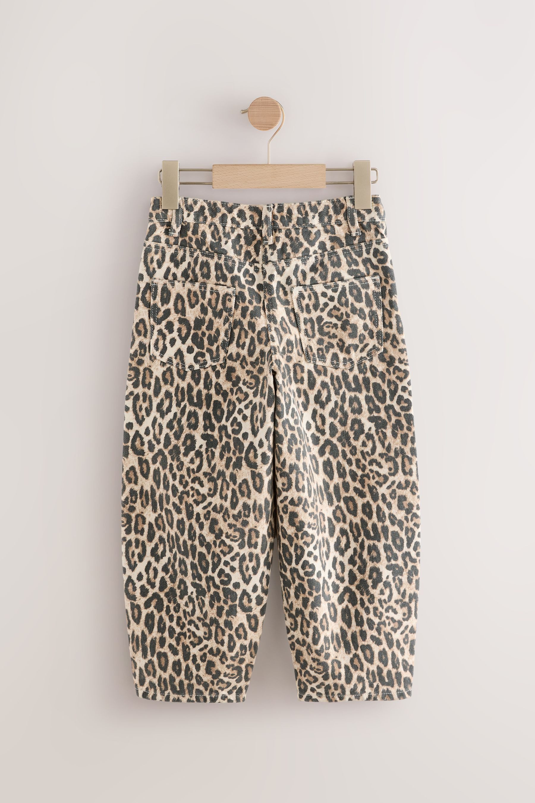 Next Weite Jeans Barrel-Jeans mit Leoparden-Print günstig online kaufen