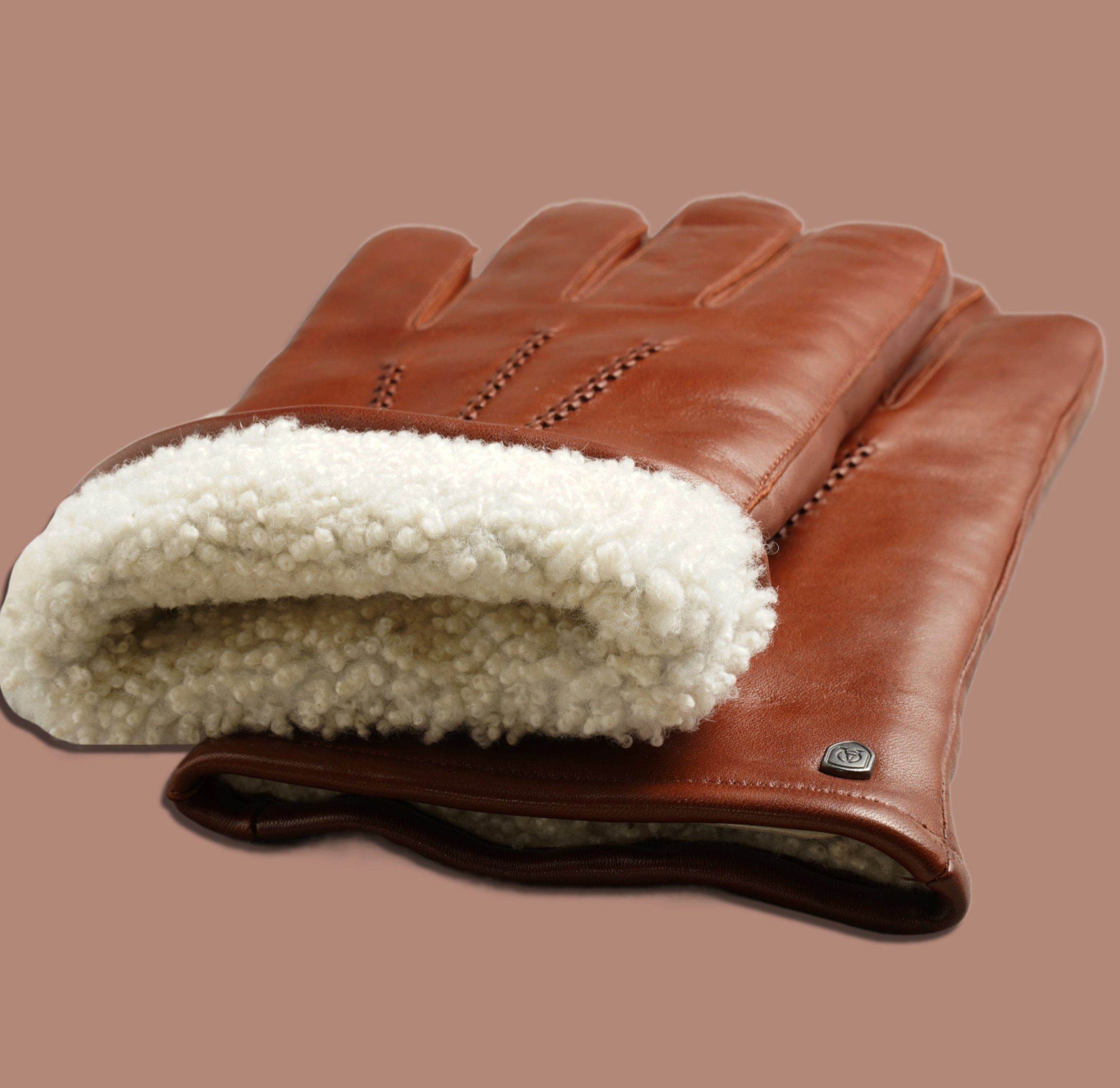 AKAROA Lederhandschuhe DAN mit Lammfellfutter