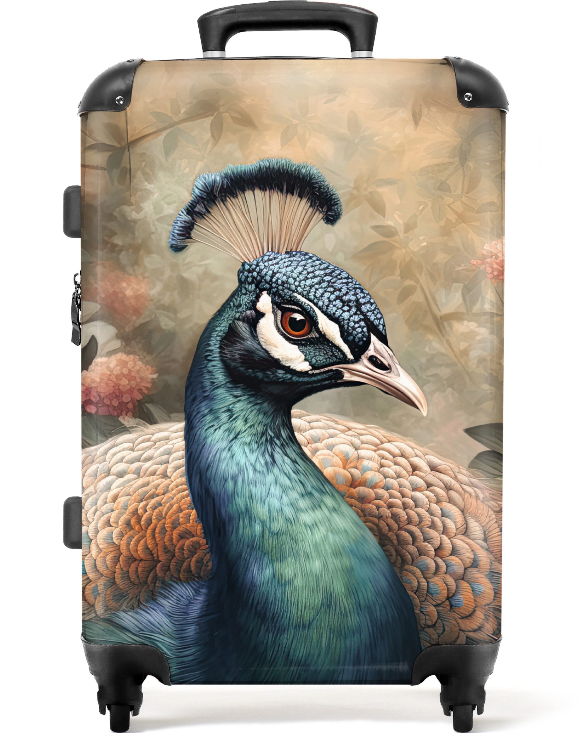 NoBoringSuitcases.com© Hartschalen-Trolley Pfau - Vogel - günstig online kaufen