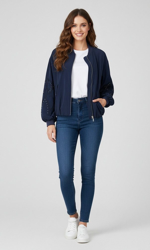 Blonde No.8 Bomberjacke Lavina Ballonärmel mit Paillettenbesatz