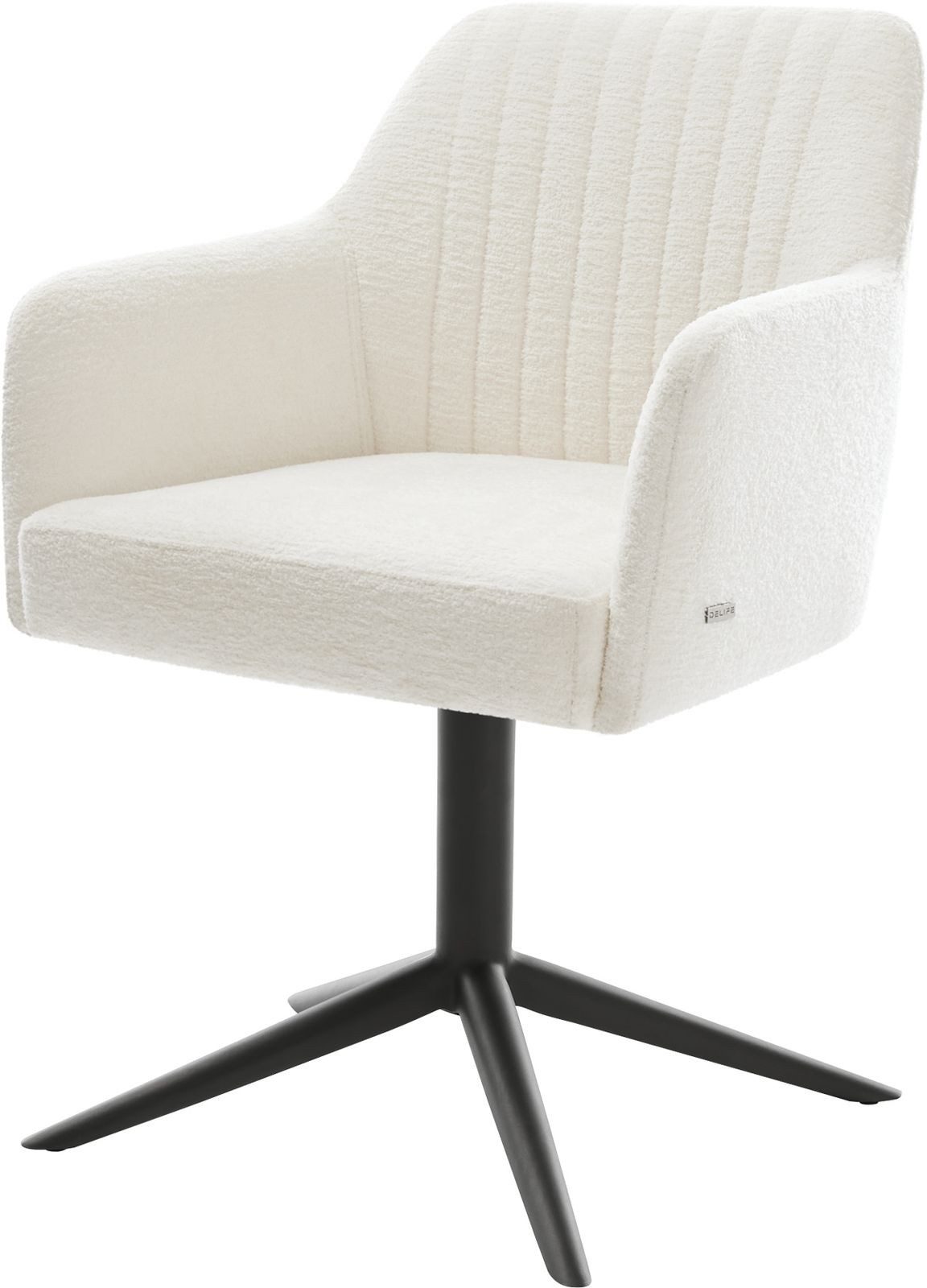 DELIFE Polsterstuhl Greg-Flex, Fußkreuz Schwarz Bouclé günstig online kaufen