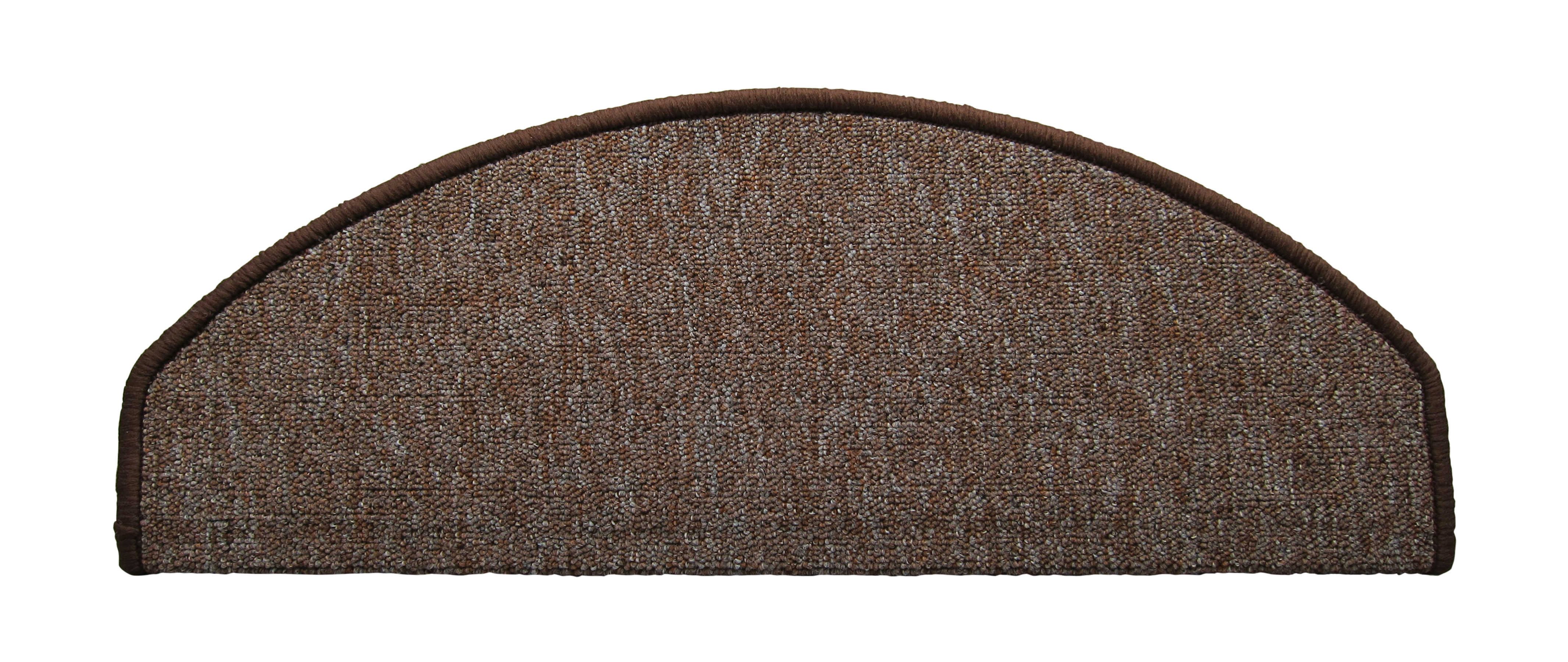 oKu-Tex Stufenmatte NAPOLI Stufenmatten Set 15 teilig Stufenmatte klassisch einfarbig, Halbrund, schlicht, einfarbig, leicht meliert, strapazierfähig