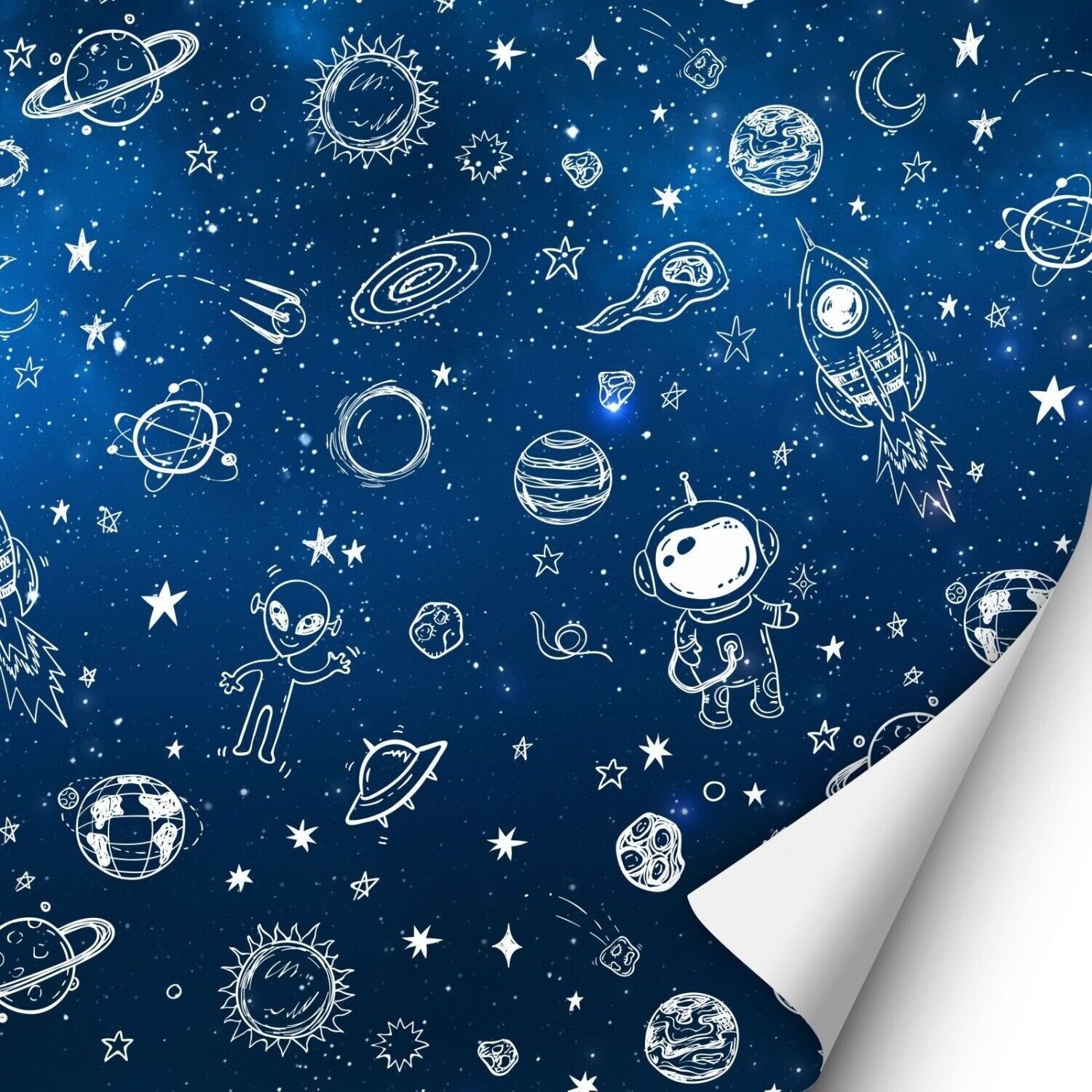 nikima Wandtattoo KF-14 selbstklebende Folie Weltall (PVC-Folie), 2 x 0,9 m selbstklebende Folie