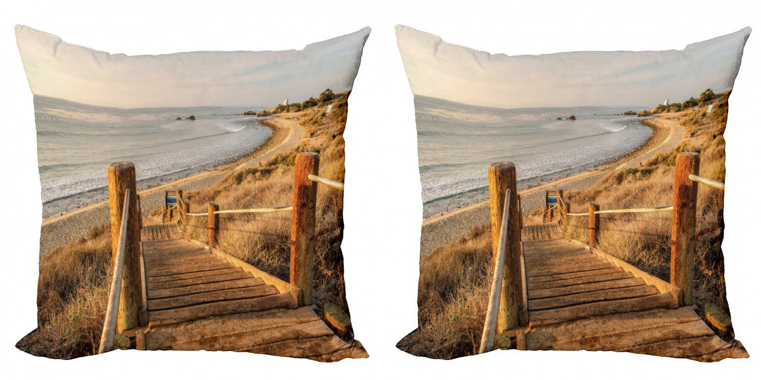 Digitaldruck, Strand (2 Abakuhaus Pazifikküste Accent Doppelseitiger Pathway Stück), USA Modern Kissenbezüge