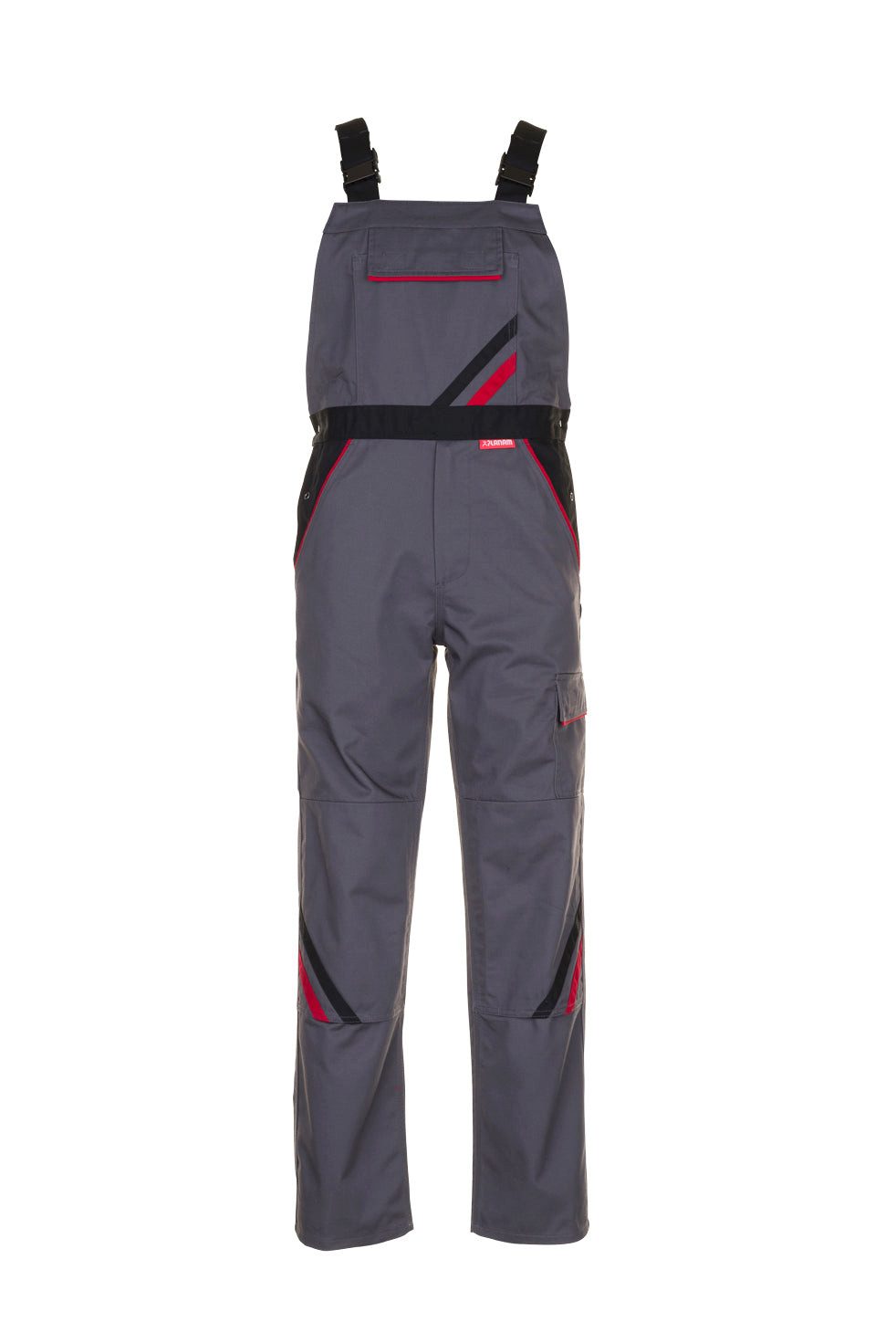 Planam Latzhose PLANAM Highline Latzhose schiefer/schwarz/rot