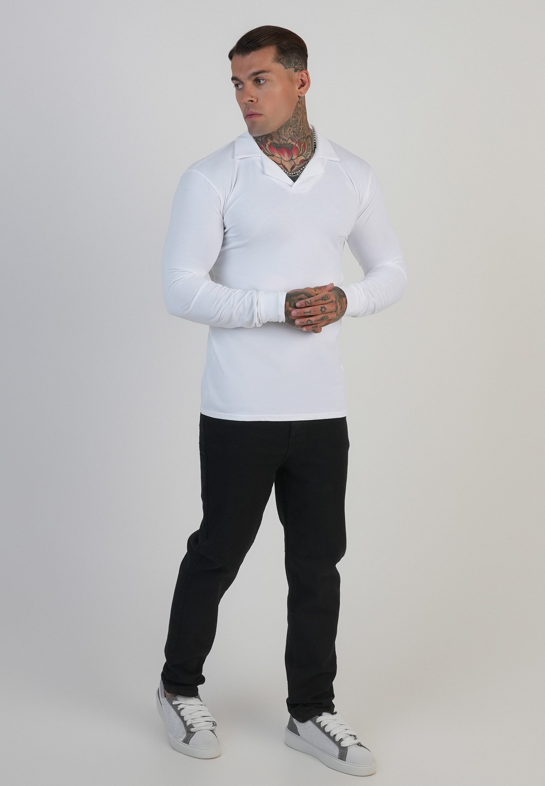 Siksilk T-Shirt SikSilk Herren LS Revere Polo T-Shirt
