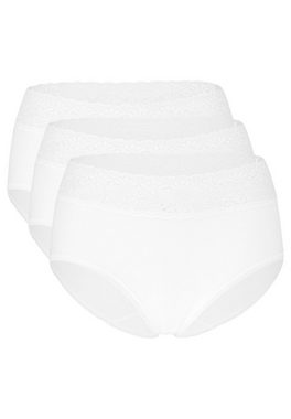 Speidel Taillenslip 3er-Pack Natalie (Spar-Set, 3-St) Taillen Slip - Baumwolle - Dekorativer Spitzenbund