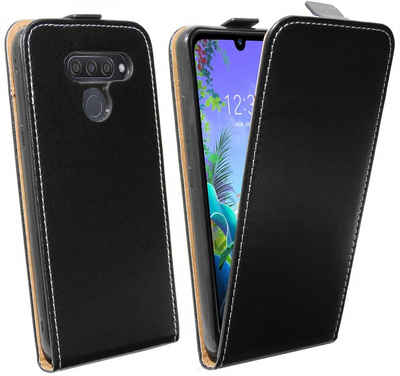 cofi1453 Handyhülle Flip Case für LG Q60, Schutzhülle Handy Flip Cover Klapptasche Schwarz