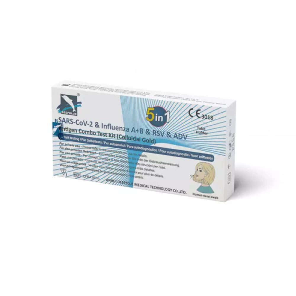 siegmund care Influenza-Schnelltest Combo-Selbsttest 5-in-1 Covid, Influenza A/B, RSV, Adenovirus, 1-tlg.
