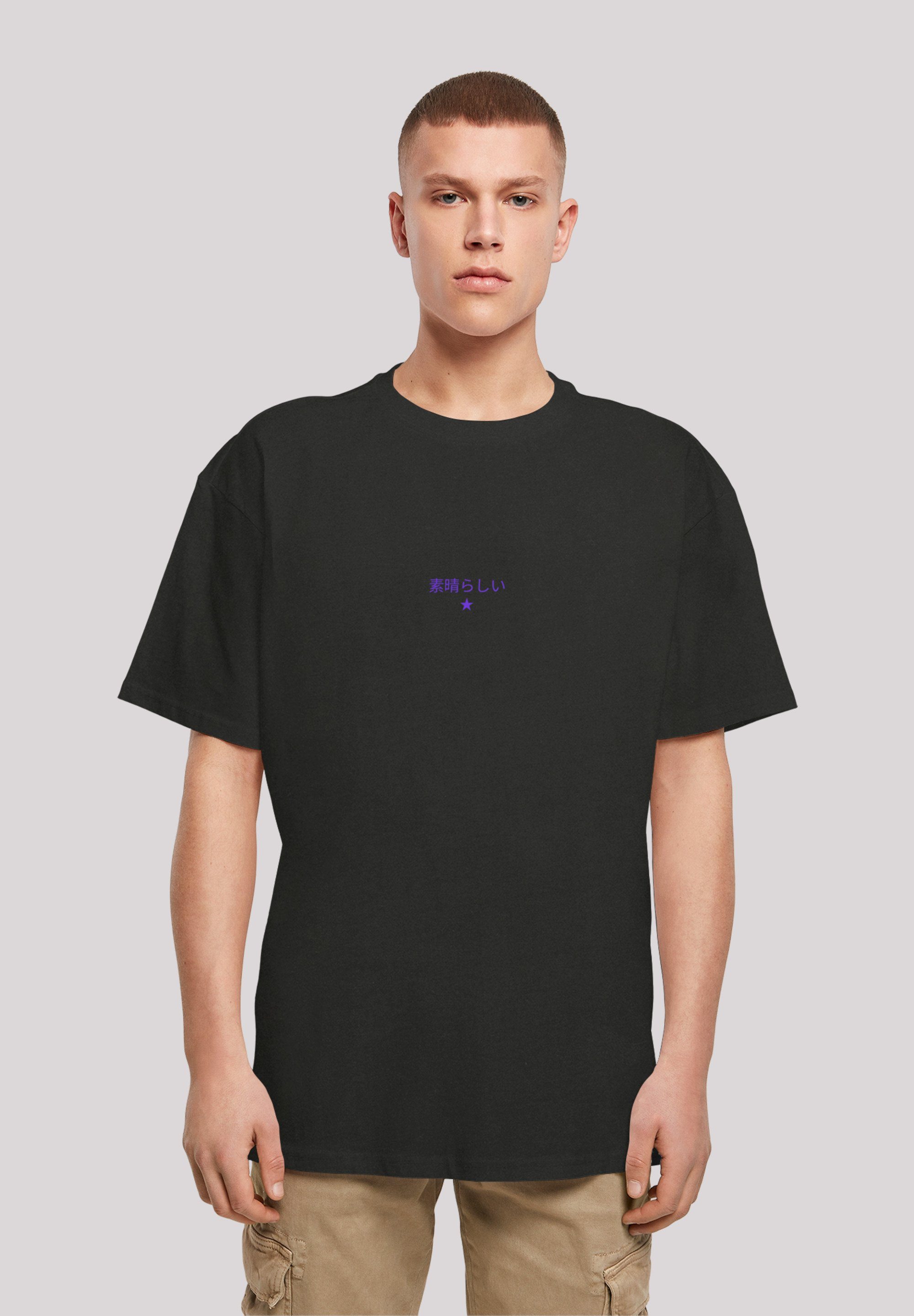 F4NT4STIC T-Shirt Drache Lila Print schwarz