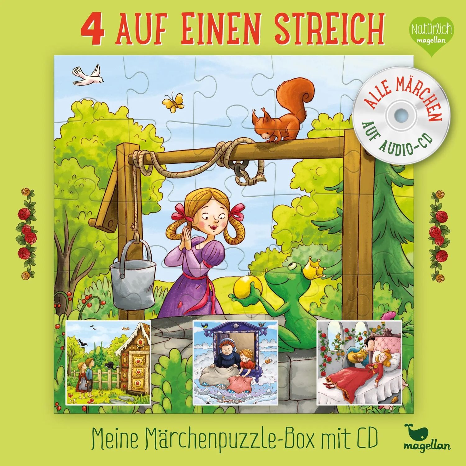 Magellan Puzzle 4 auf einen Streich - Meine Märchenpuzzle-Box mit CD, Puzzleteile