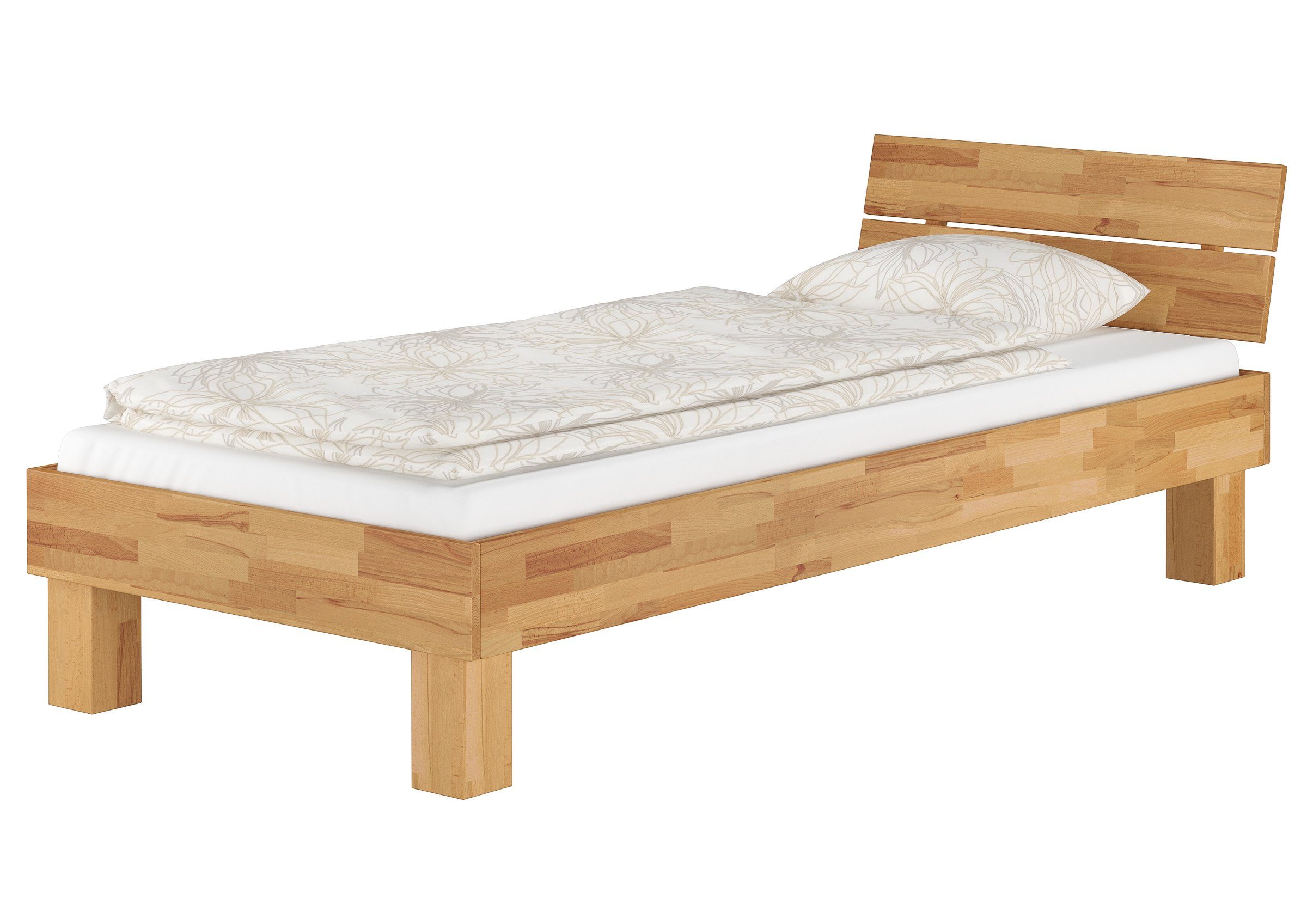 Buche Rost Bett Matratze, und ERST-HOLZ 100x200 lackiert Massivholzbett mit Buchefarblos