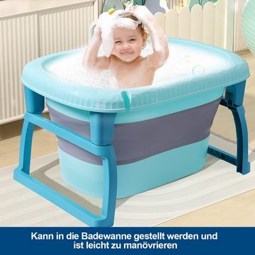 IKIDO Babybadewanne 3 in 1 Faltbare Badewanne für Kleinkinder & Kinder, Haustier, (Tragbare Badewanne für Dusche, Kinder Summer Schwimmbad), Wanne mit Badewannensitz für 3-6 Jahre und Duschrille für 0-3 Jahre