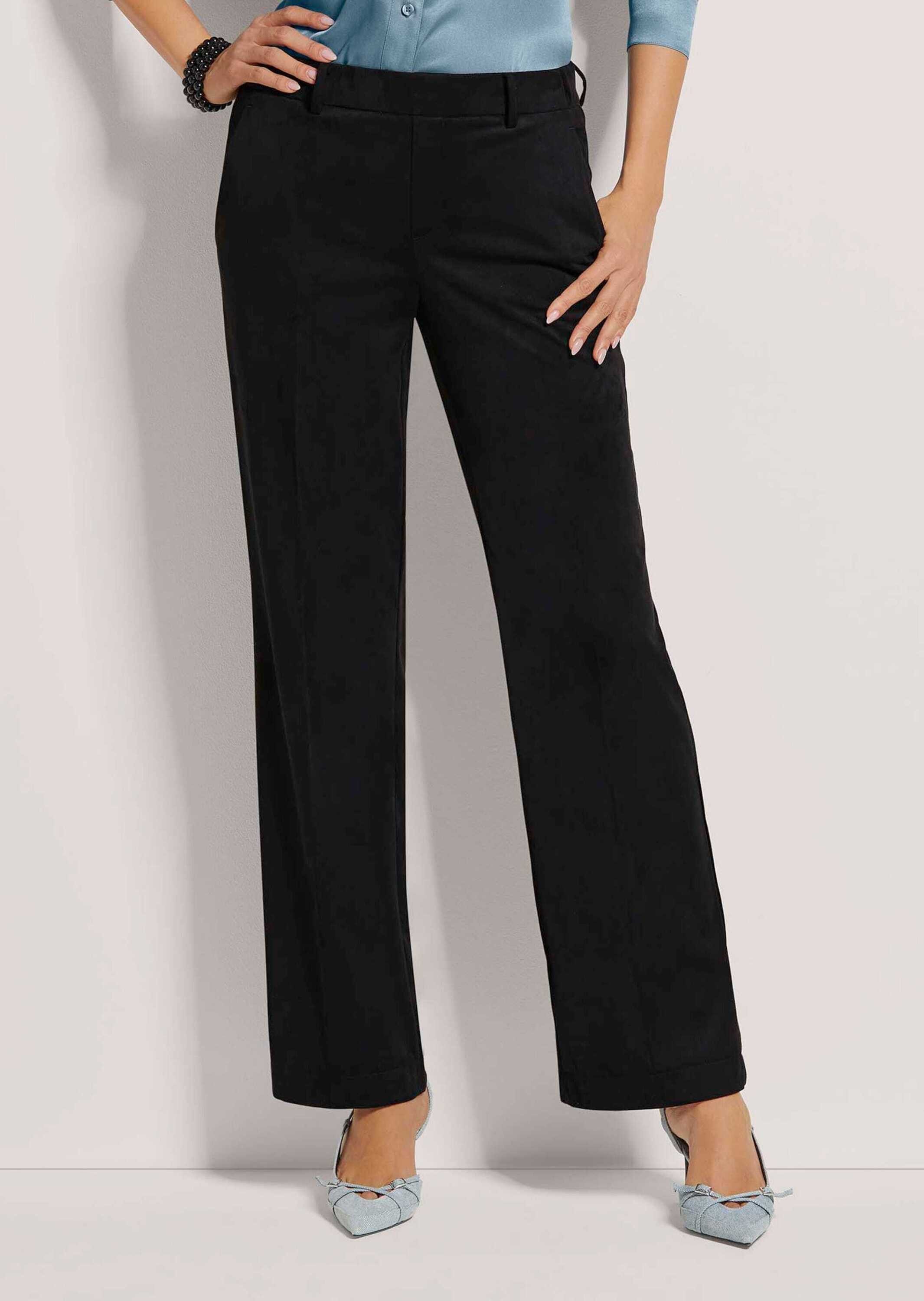 MADELEINE Stoffhose Stretch-Hose im Veloursleder-Look